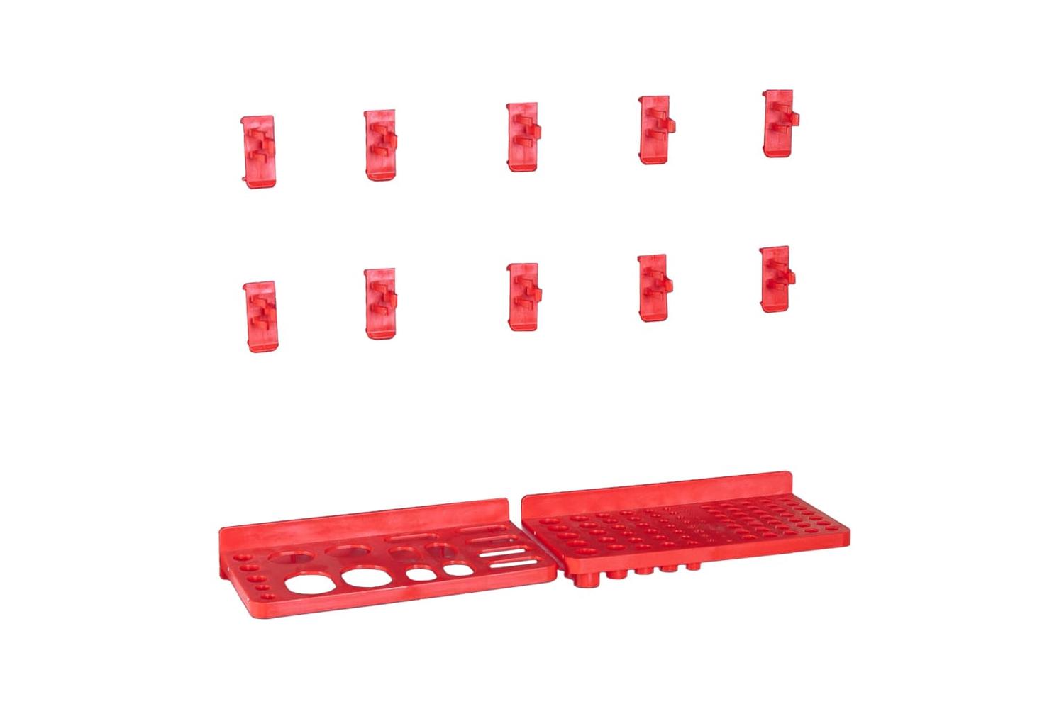 Vidaxl 150811 34 Piece Storage Bin Kit With Wall Panels Red And Black-6