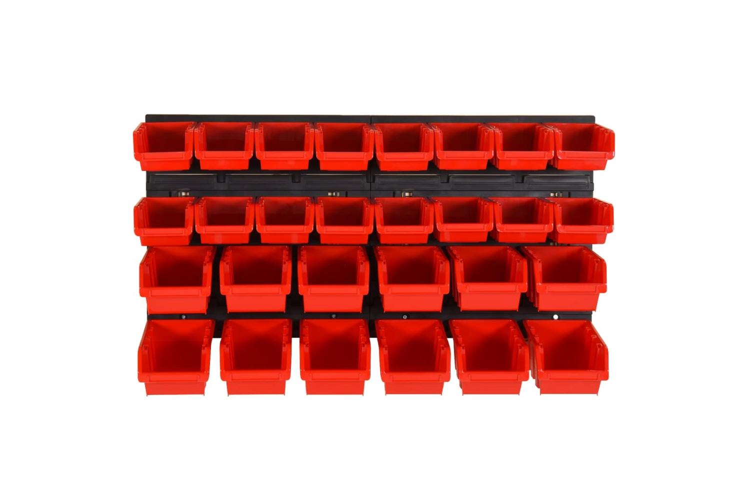 Vidaxl 152203 30 Piece Workshop Shelf Set Red And Black 77x39cm Polypropylene-2