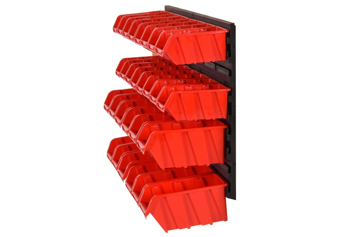 Vidaxl 152203 30 Piece Workshop Shelf Set Red And Black 77x39cm Polypropylene-3
