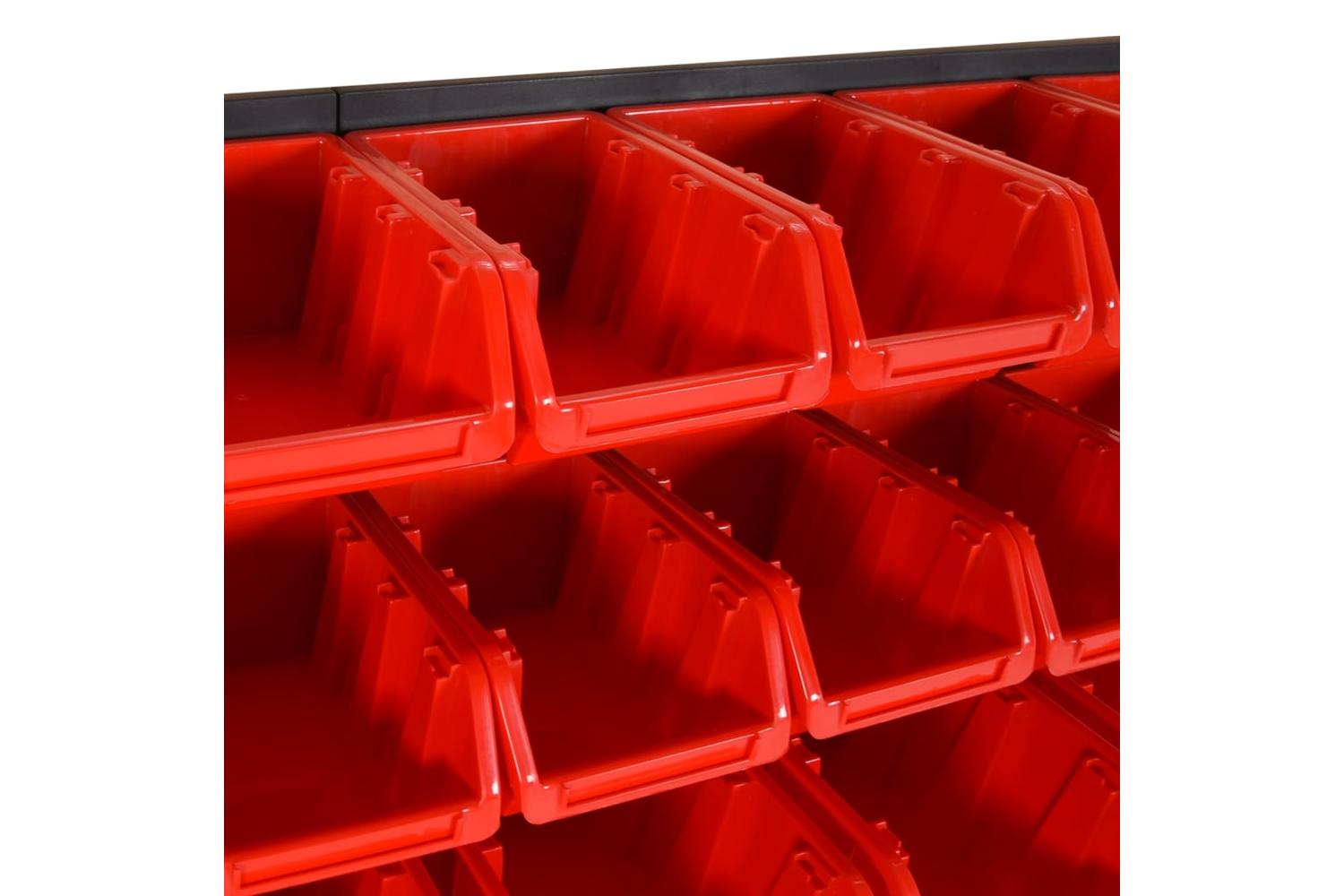 Vidaxl 152203 30 Piece Workshop Shelf Set Red And Black 77x39cm Polypropylene-9