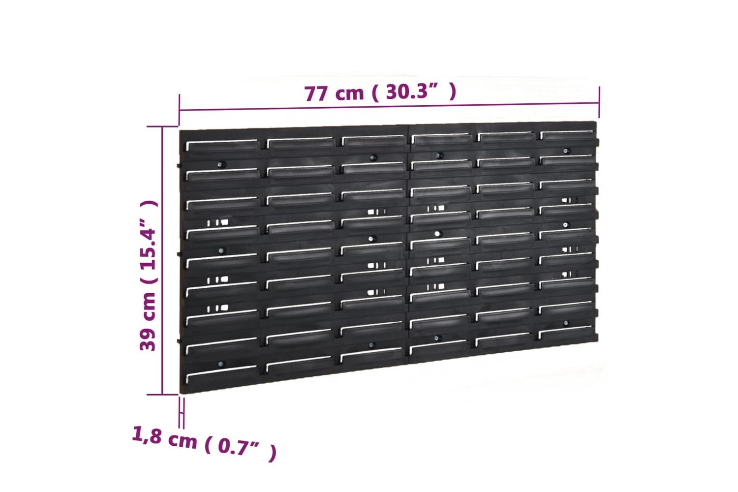 Vidaxl 152203 30 Piece Workshop Shelf Set Red And Black 77x39cm Polypropylene-10