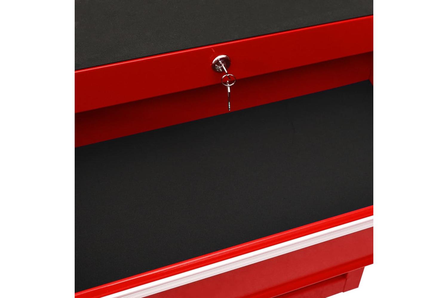 Vidaxl 3056731 Tool Trolley With 10 Drawers Steel Red (147175+147176)-7