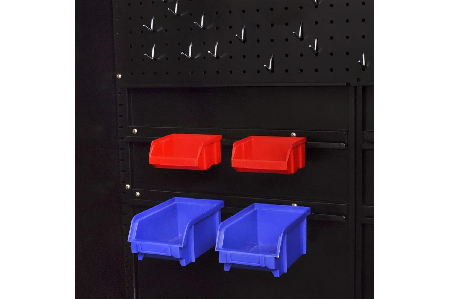 vidaXL 3054555 Tool Cabinet With Tool Chest Steel 90x40x180cm Red And Black-6