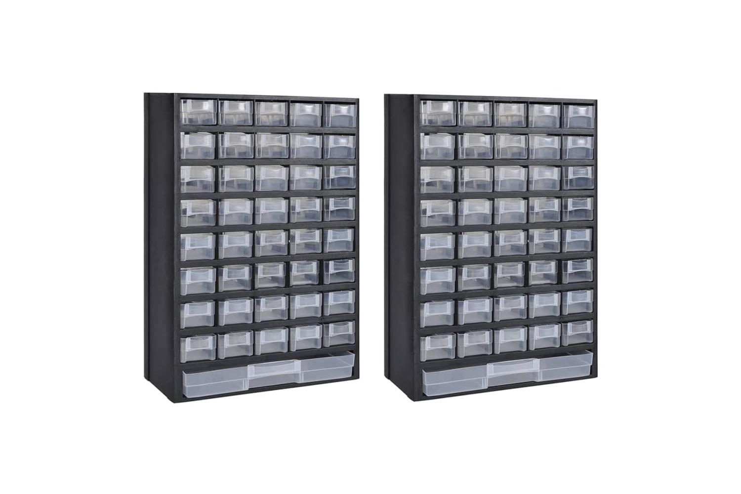 Vidaxl 275657 41-drawer Storage Cabinet Tool Box 2 Pcs Plastic