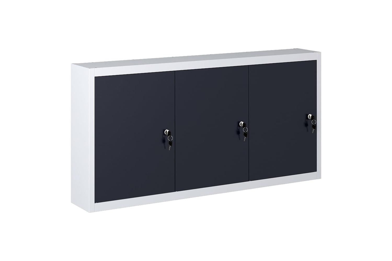 Vidaxl 145353 Wall Mounted Tool Cabinet Industrial Style Metal Grey And Black