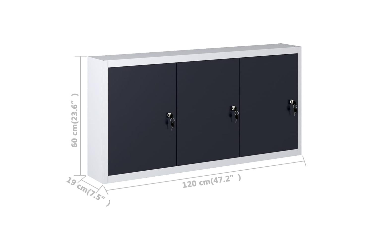 Vidaxl 145353 Wall Mounted Tool Cabinet Industrial Style Metal Grey And Black-6