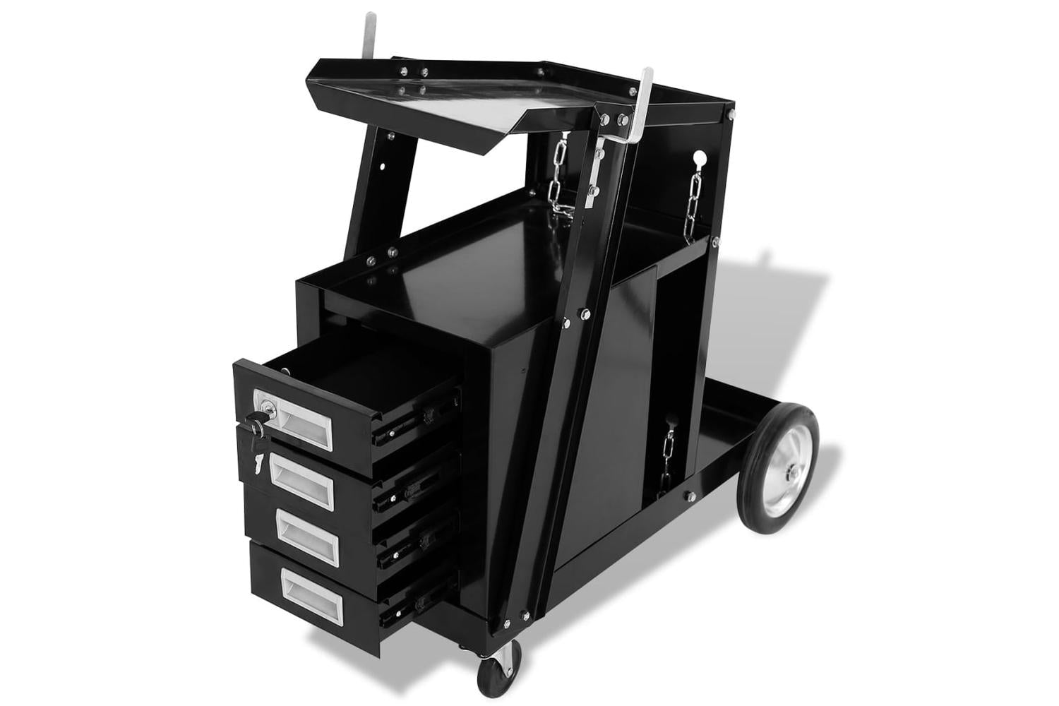 vidaXL 142363 Welding Cart with 4 Drawers | Black-3