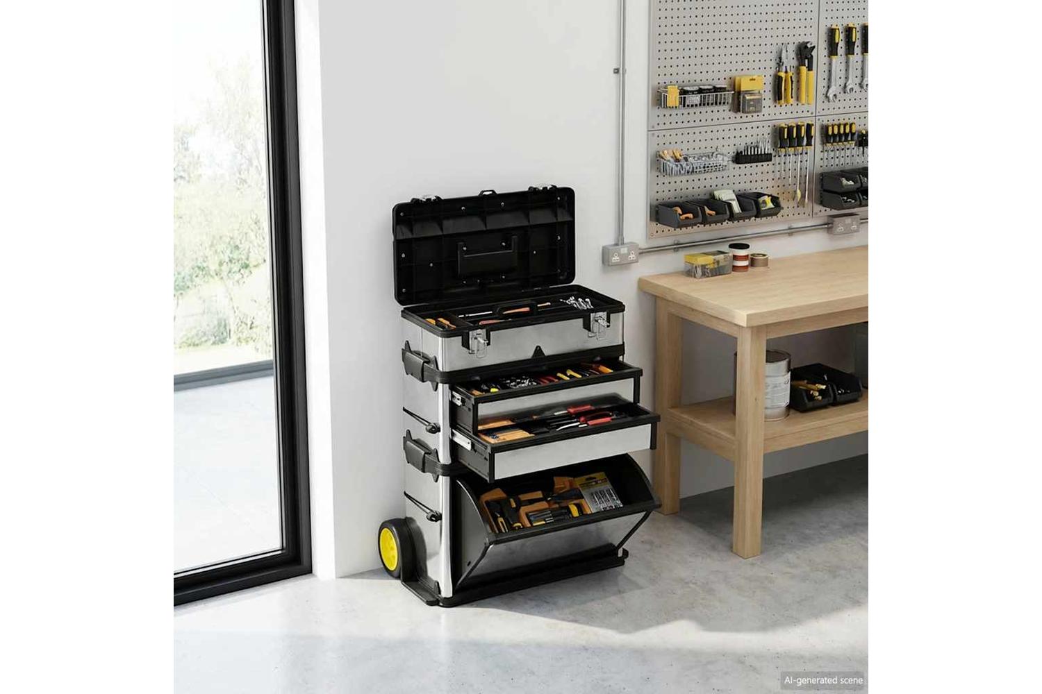 Vidaxl 140301 3-part Rolling Tool Box Replaces 140174-2