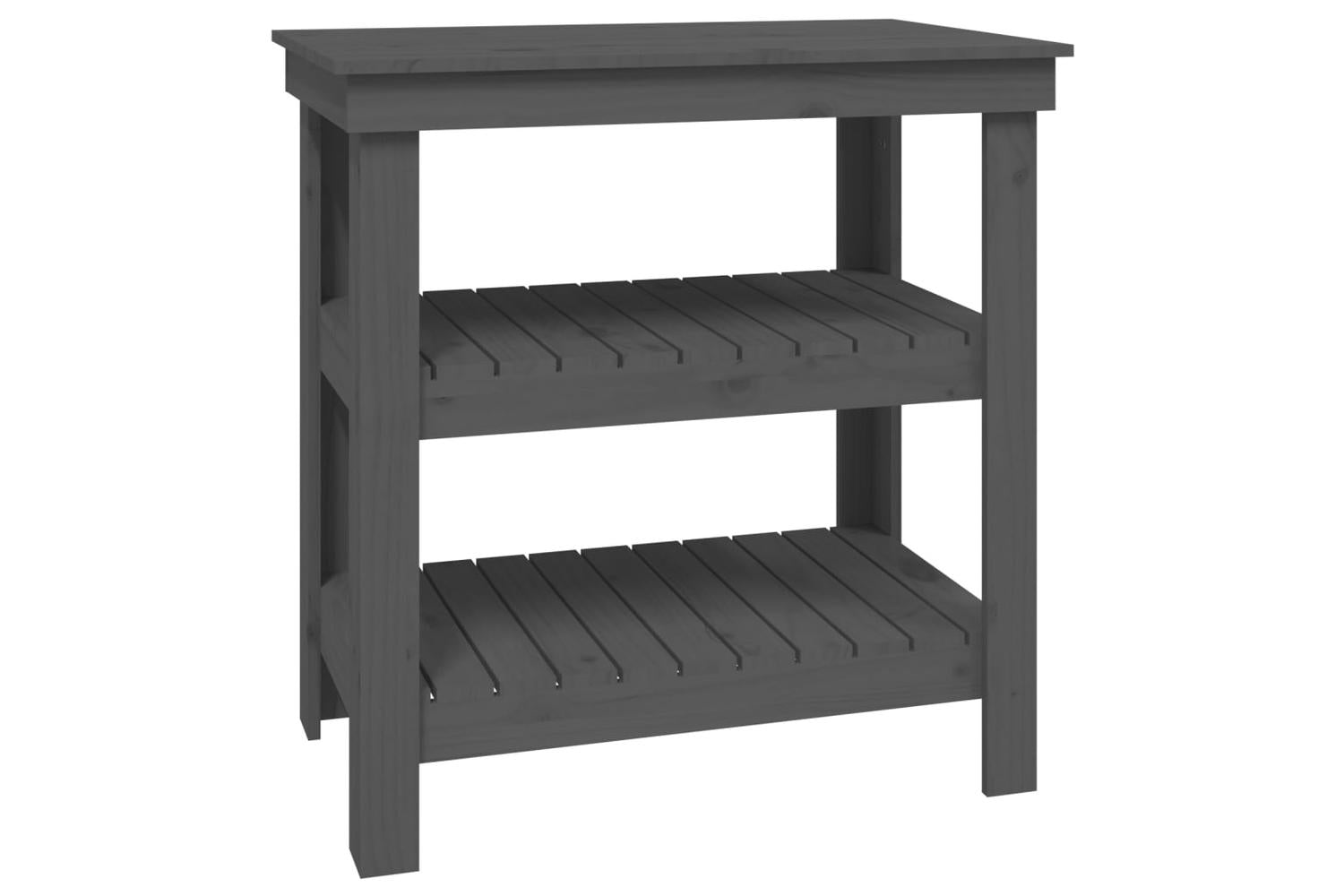 vidaXL 823641 Work Bench Grey 78.5x50x80cm Solid Wood Pine-2