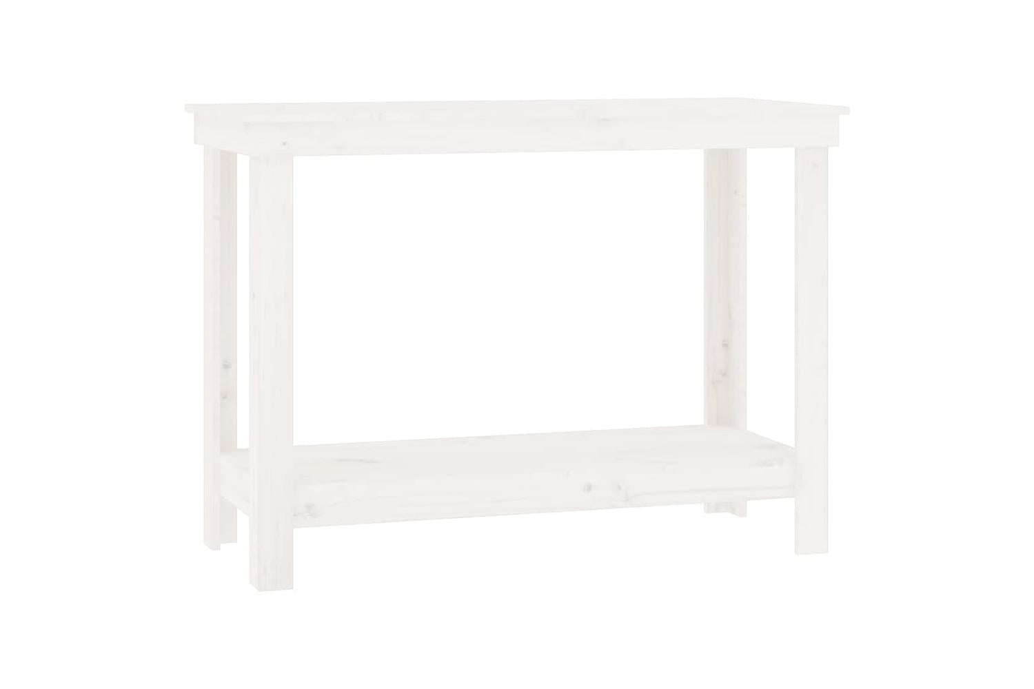 vidaXL 822502 Work Bench White 110x50x80cm Solid Wood Pine-2