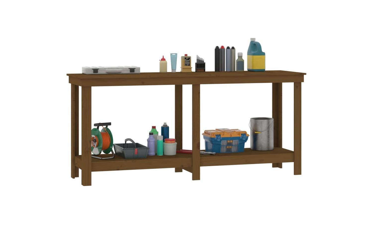 vidaXL 822514 Work Bench Honey Brown 180x50x80cm Solid Wood Pine-4