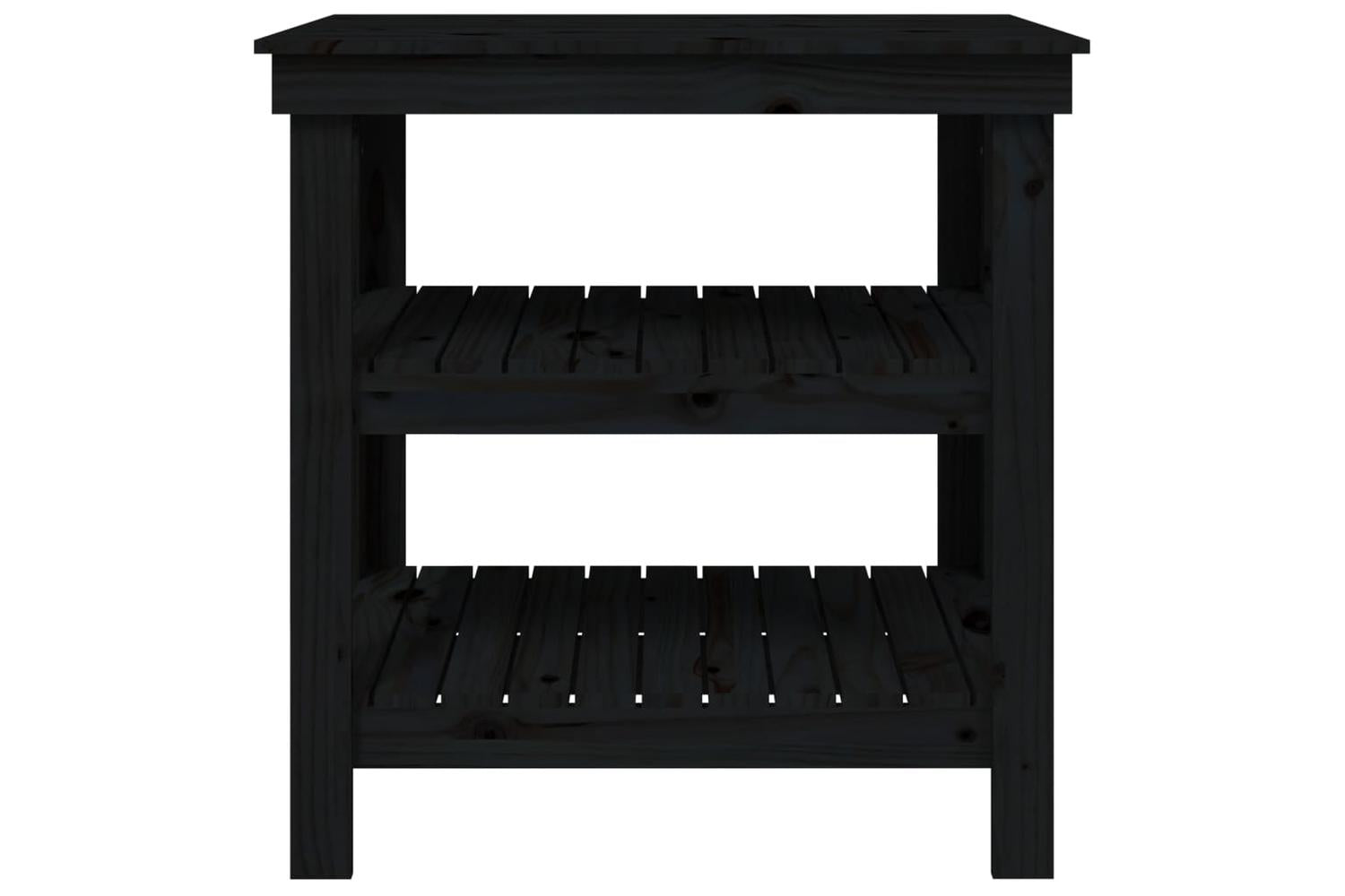 vidaXL 823643 Work Bench Black 78.5x50x80cm Solid Wood Pine-5