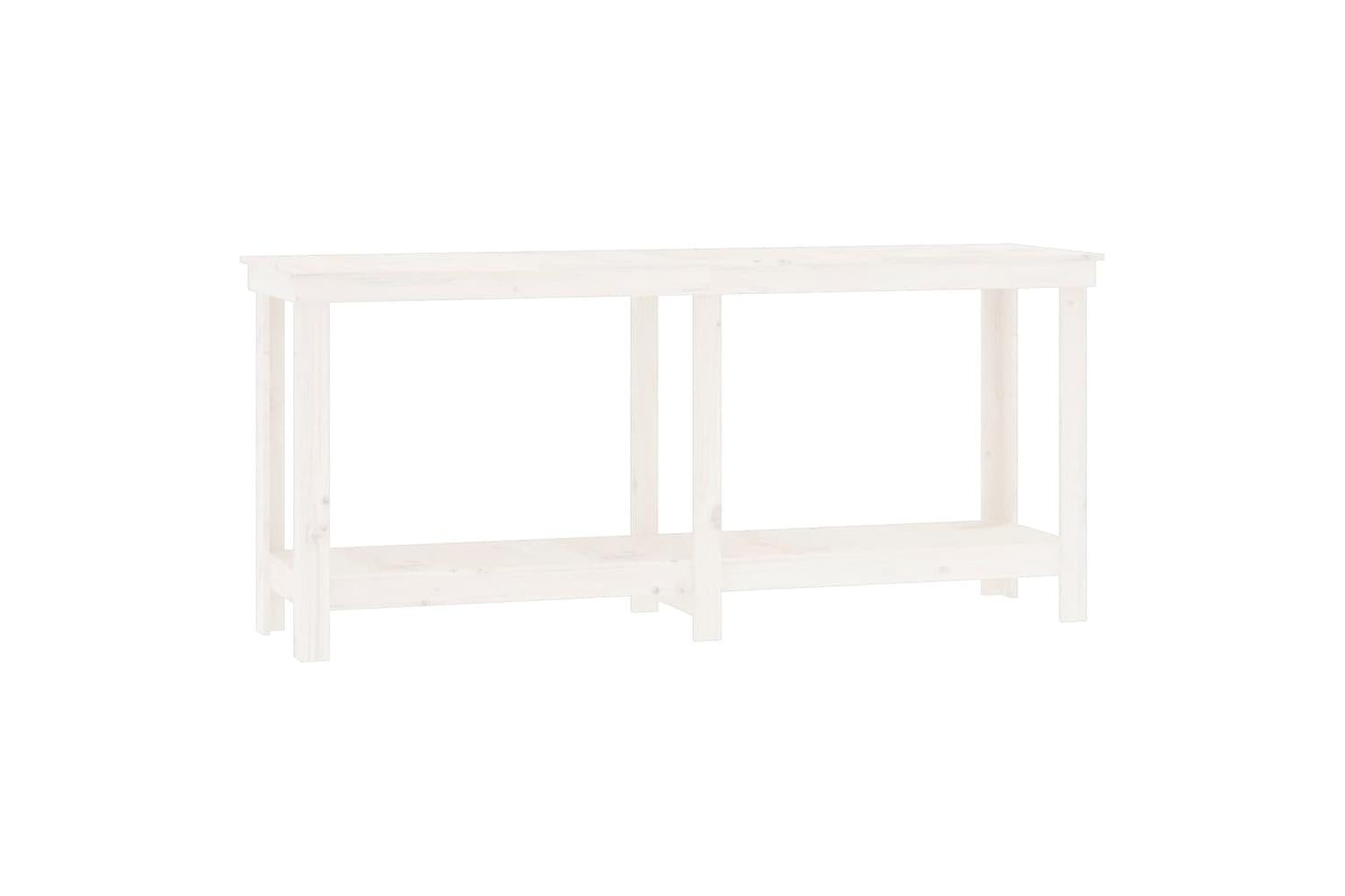 vidaXL 822512 Work Bench White 180x50x80cm Solid Wood Pine-2