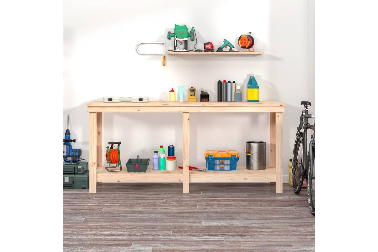 vidaXL 822511 Work Bench 180x50x80cm Solid Wood Pine-3