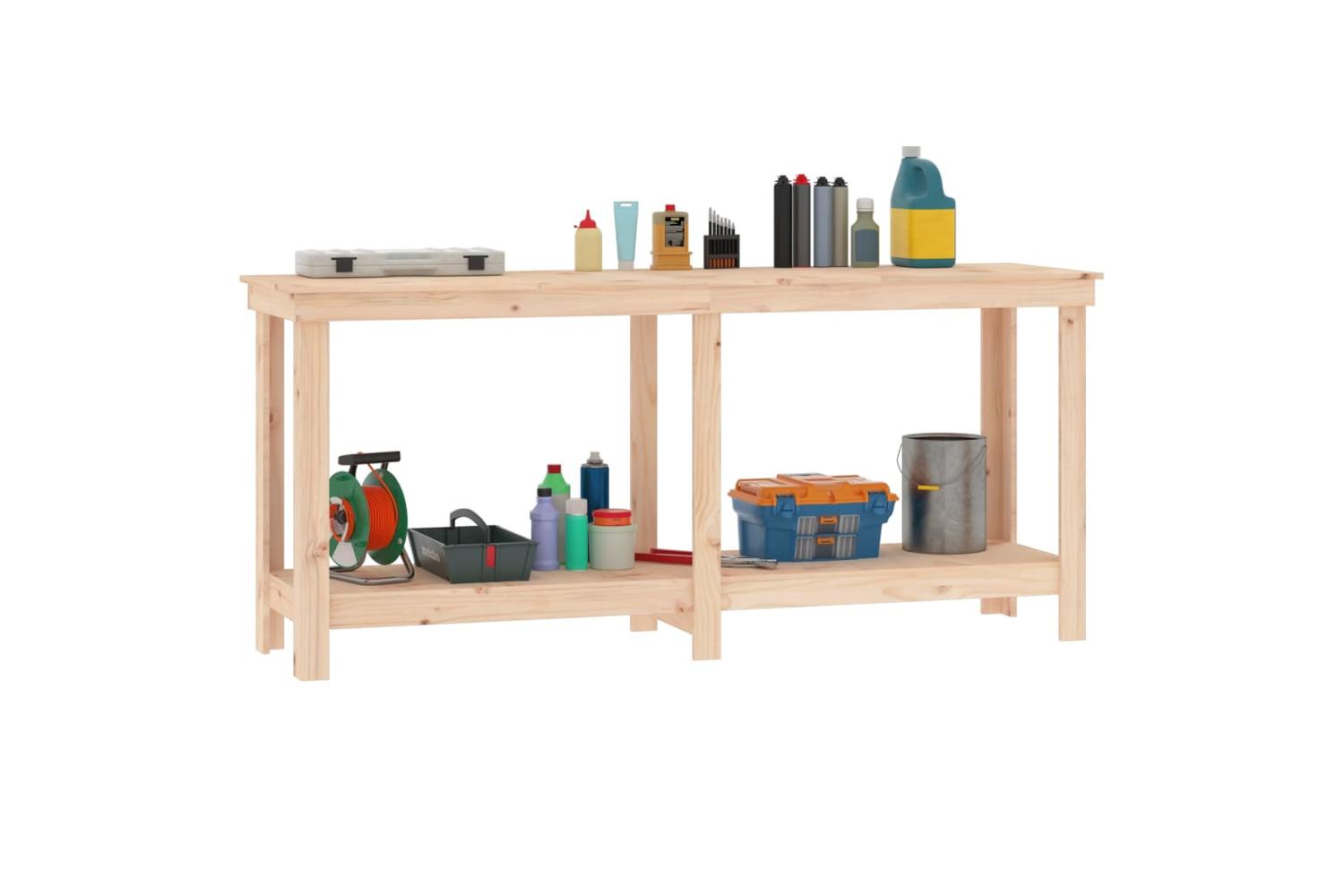 vidaXL 822511 Work Bench 180x50x80cm Solid Wood Pine-4