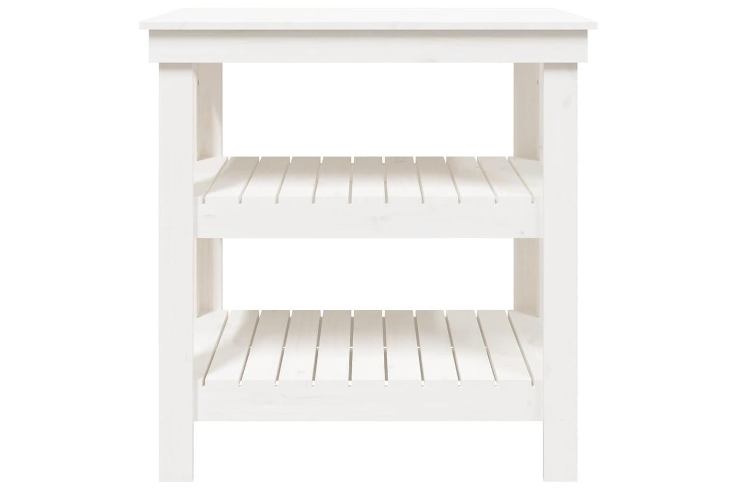 vidaXL 823640 Work Bench White 78.5x50x80cm Solid Wood Pine-5