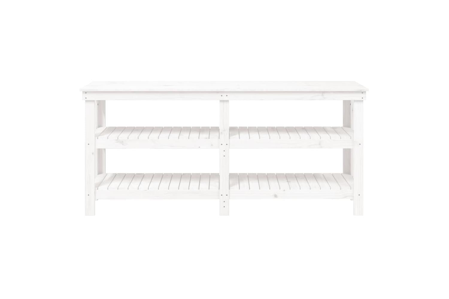 vidaXL 823655 Work Bench White 181x50x80cm Solid Wood Pine-5