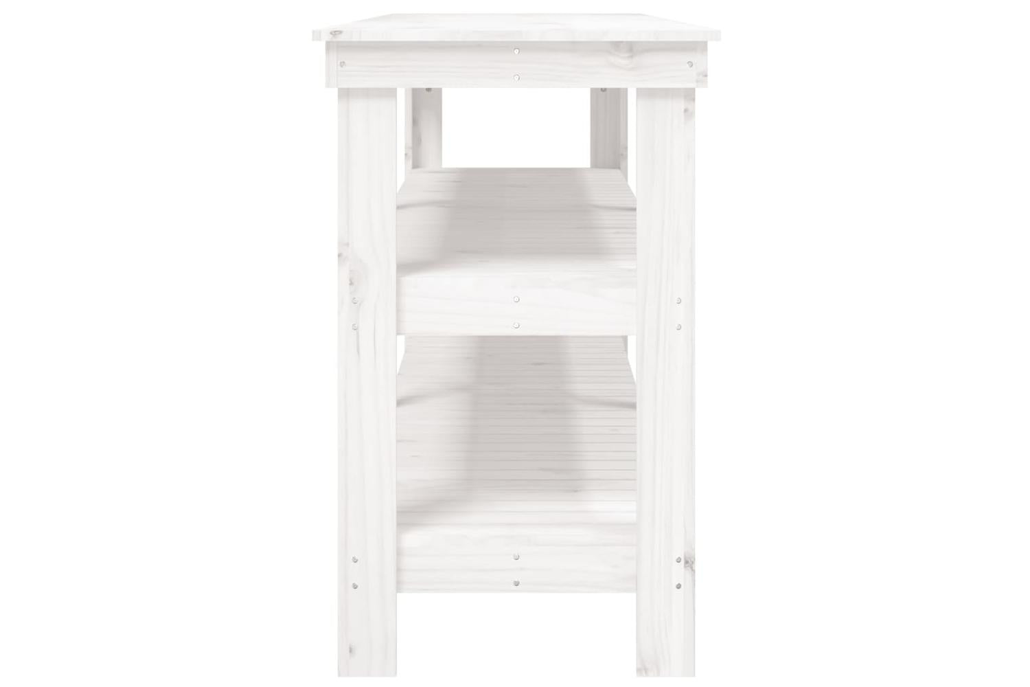 vidaXL 823655 Work Bench White 181x50x80cm Solid Wood Pine-6