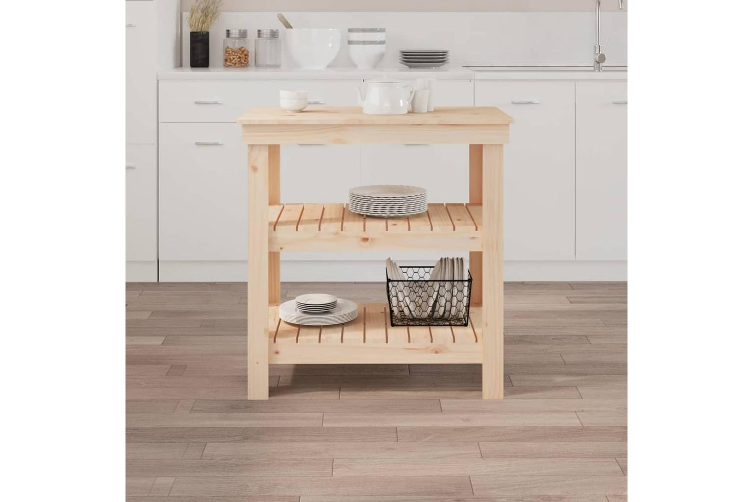 VidaXL 823639 Work Bench 78.5x50x80cm Solid Wood Pine-3