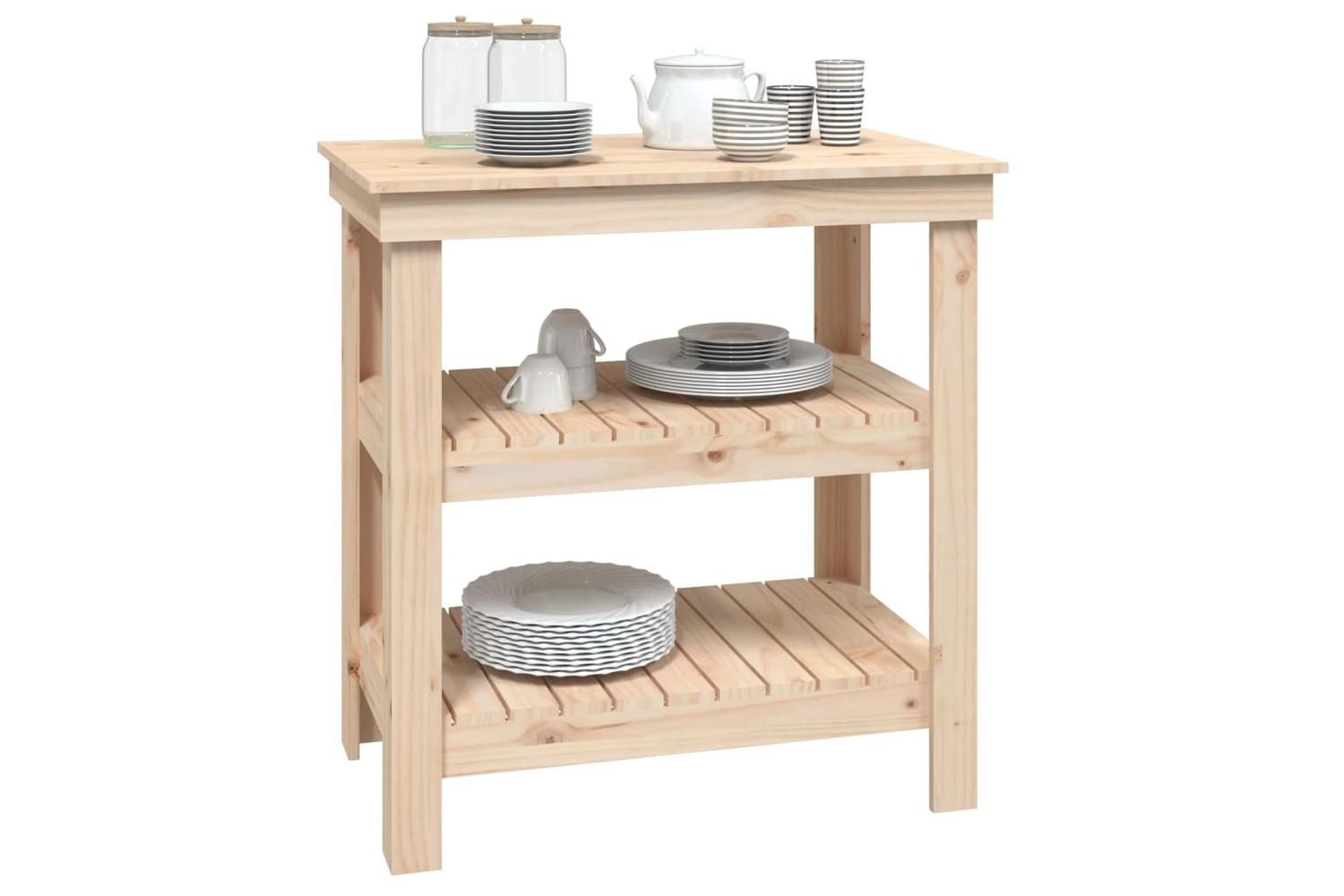 VidaXL 823639 Work Bench 78.5x50x80cm Solid Wood Pine-4