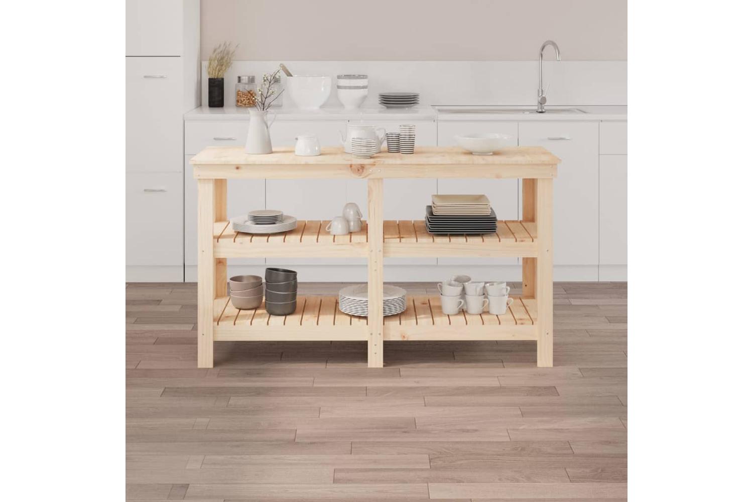 vidaXL 823649 Work Bench 142.5x50x80cm Solid Wood Pine-3