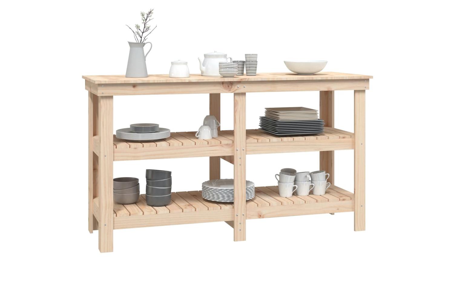 vidaXL 823649 Work Bench 142.5x50x80cm Solid Wood Pine-4