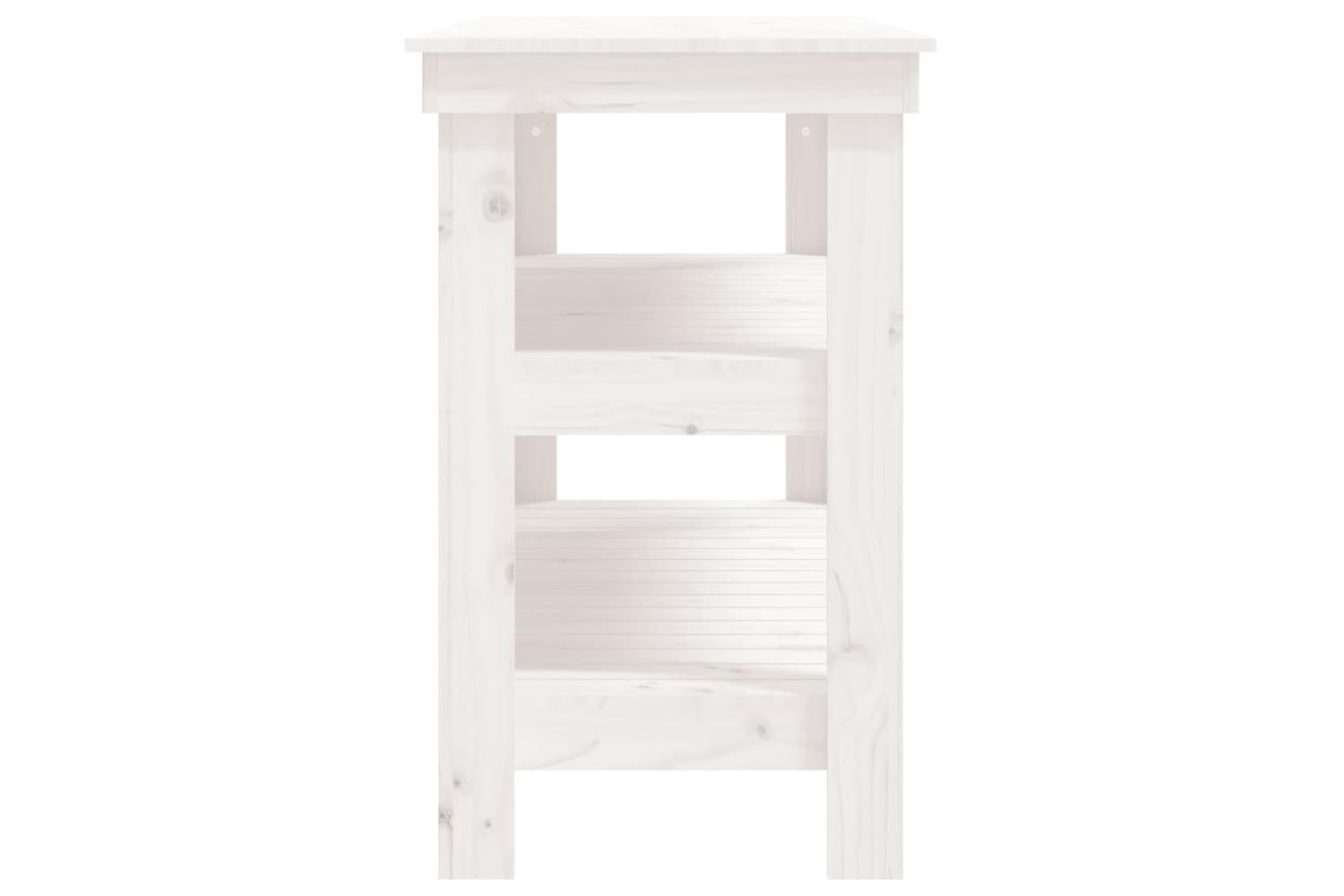 vidaXL 823645 Work Bench White 110.5x50x80cm Solid Wood Pine-6