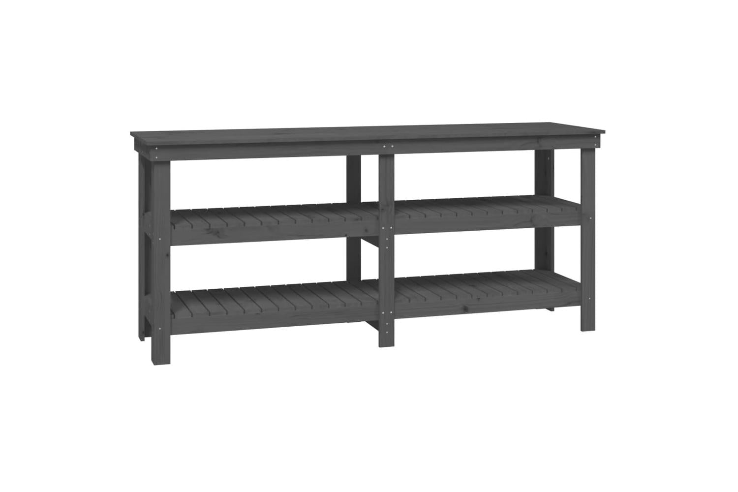 vidaXL 823656 Work Bench Grey 181x50x80cm Solid Wood Pine-2