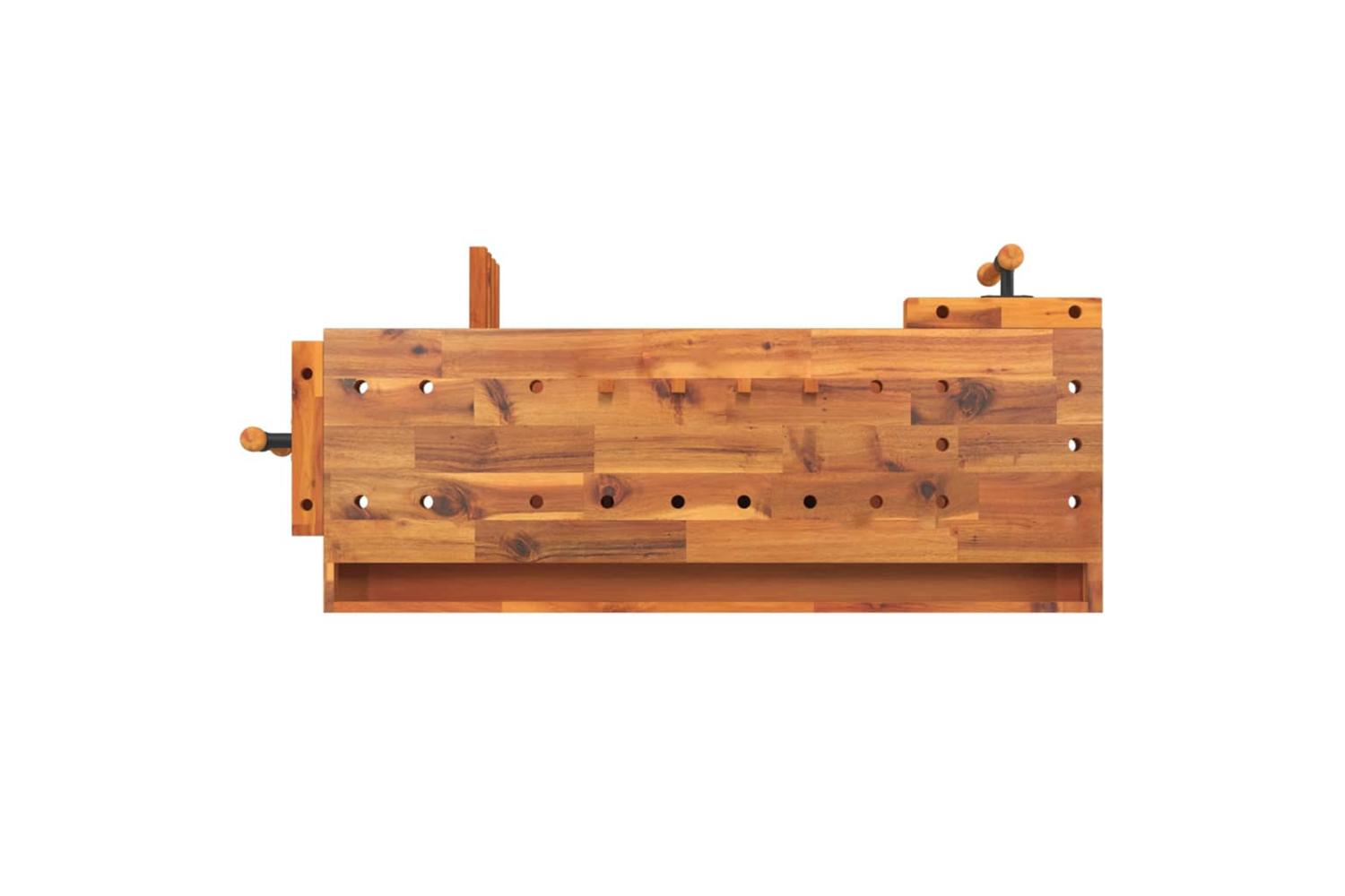 Vidaxl Workbench With Drawer And Vices 124x52x83 Cm Solid Wood Acacia-7