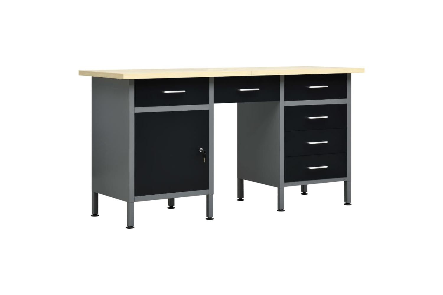 vidaXL 145347 Workbench Black 160x60x85cm Steel