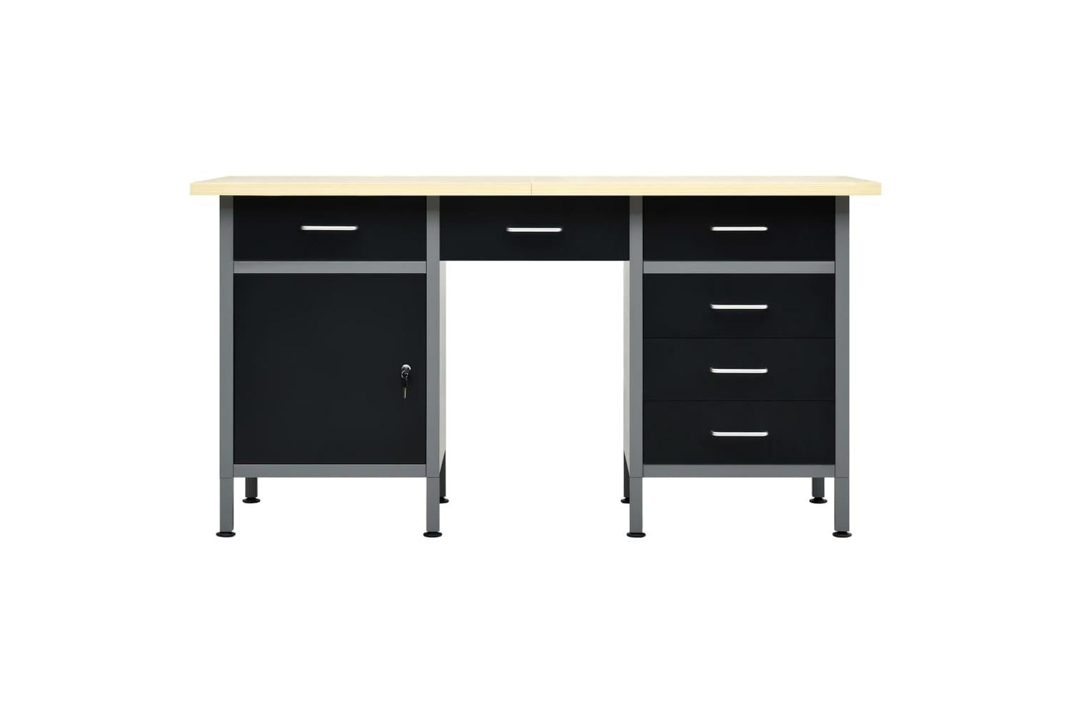 vidaXL 145347 Workbench Black 160x60x85cm Steel-3