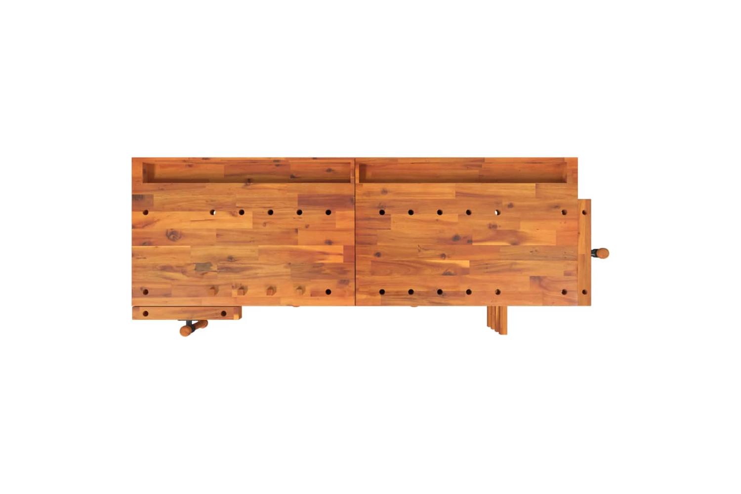 VidaXL 153324 Workbench With Drawers And Vices 162x62x83cm Solid Wood Acacia-7