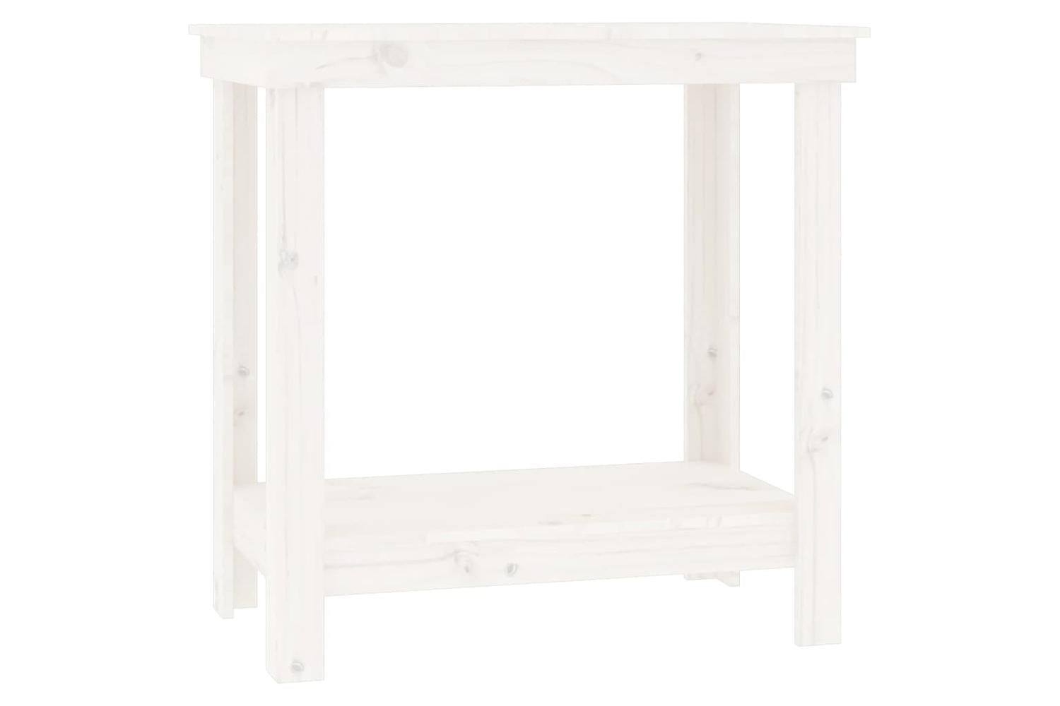 vidaXL 822497 Work Bench White 80x50x80cm Solid Wood Pine-2