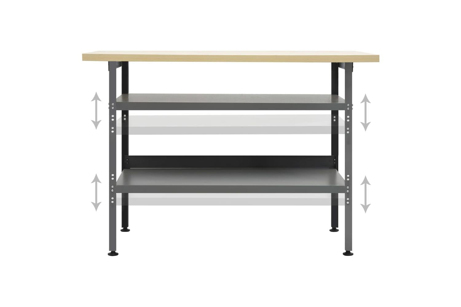 vidaXL 145344 Workbench Grey 120x60x85cm Steel-5