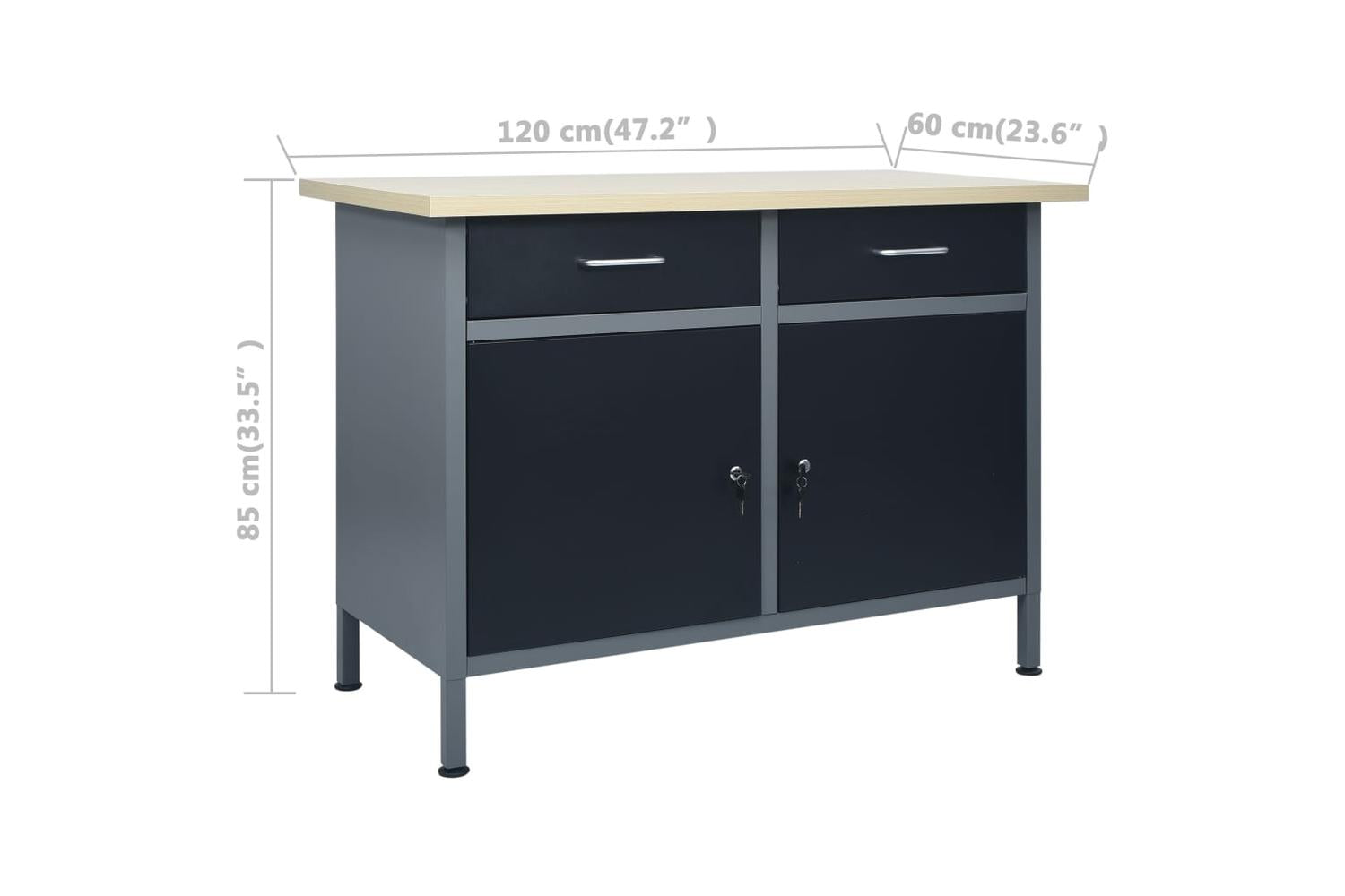 vidaXL 145346 Work Bench | Black-9