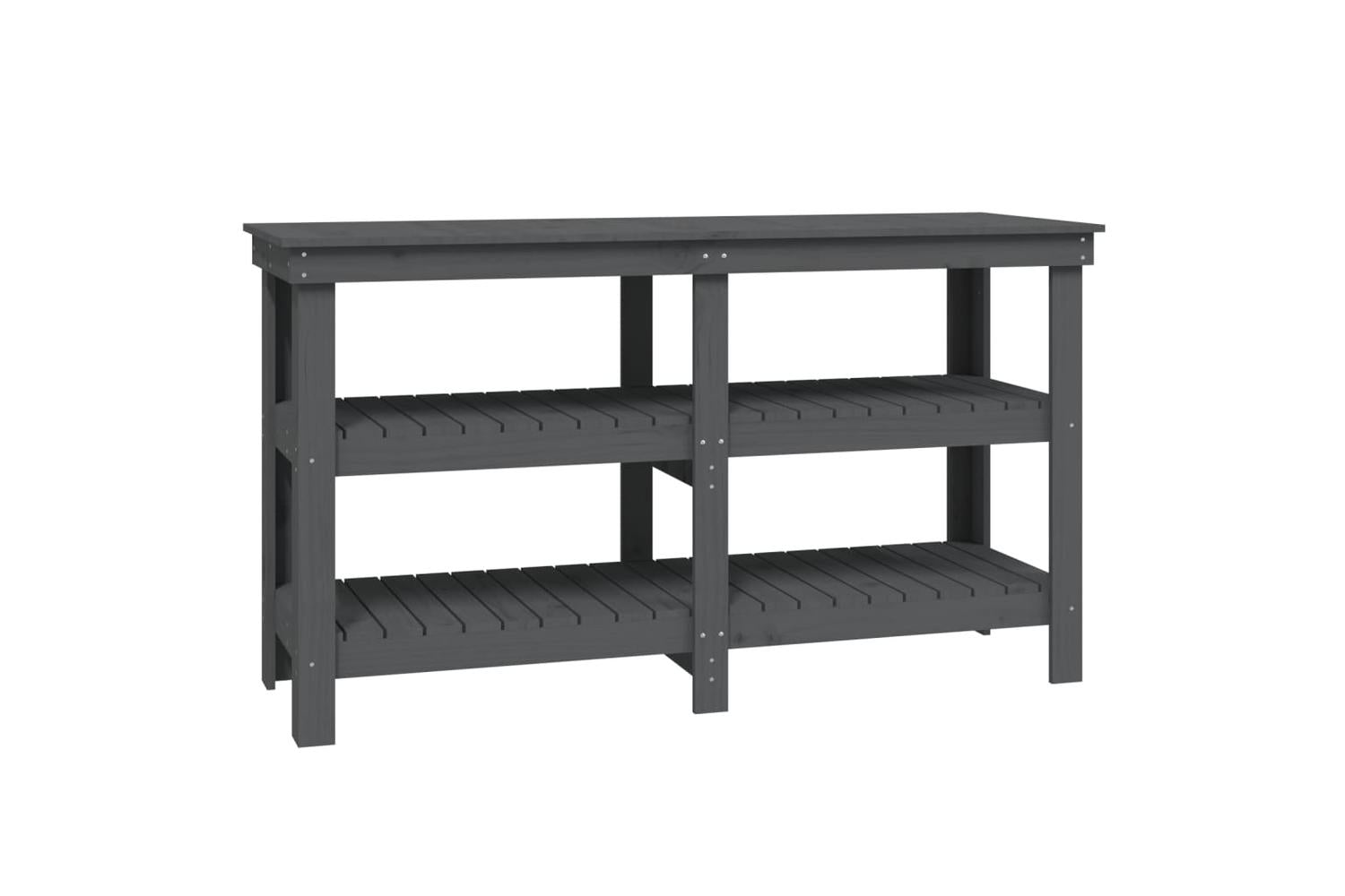 vidaXL 823651 Work Bench Grey 142.5x50x80cm Solid Wood Pine