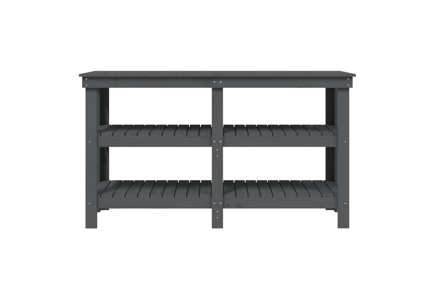 vidaXL 823651 Work Bench Grey 142.5x50x80cm Solid Wood Pine-5