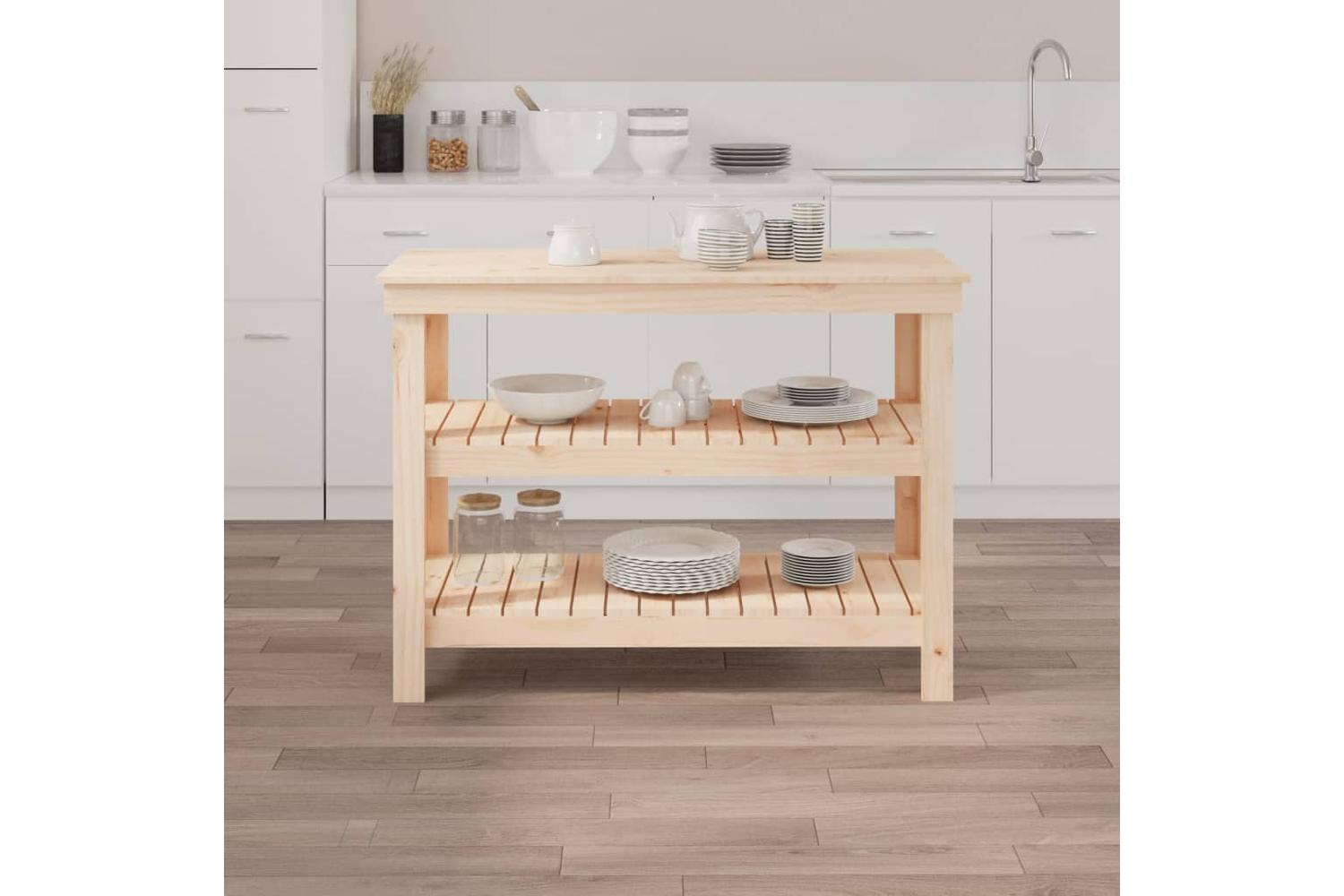 vidaXL 823644 Work Bench 110.5x50x80cm Solid Wood Pine-3