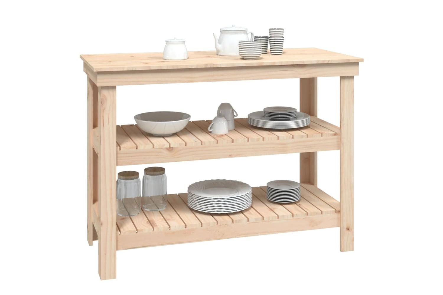vidaXL 823644 Work Bench 110.5x50x80cm Solid Wood Pine-4
