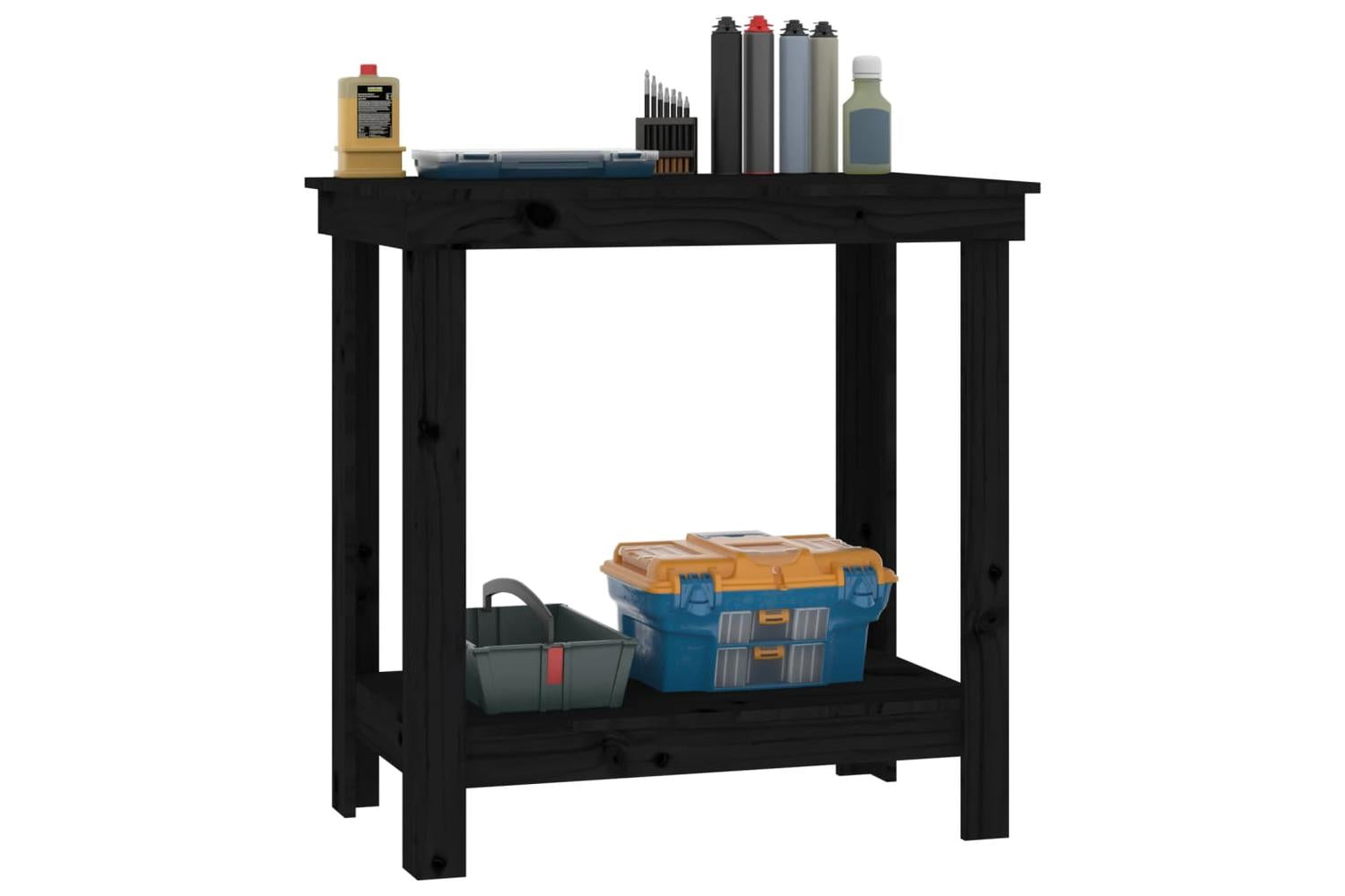 vidaXL 822500 Work Bench Black 80x50x80cm Solid Wood Pine-4