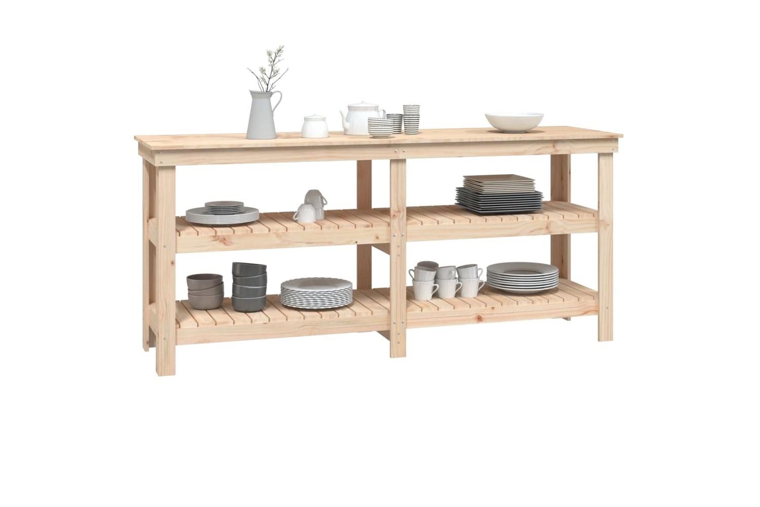 vidaXL 823654 Work Bench 181x50x80cm Solid Wood Pine-4