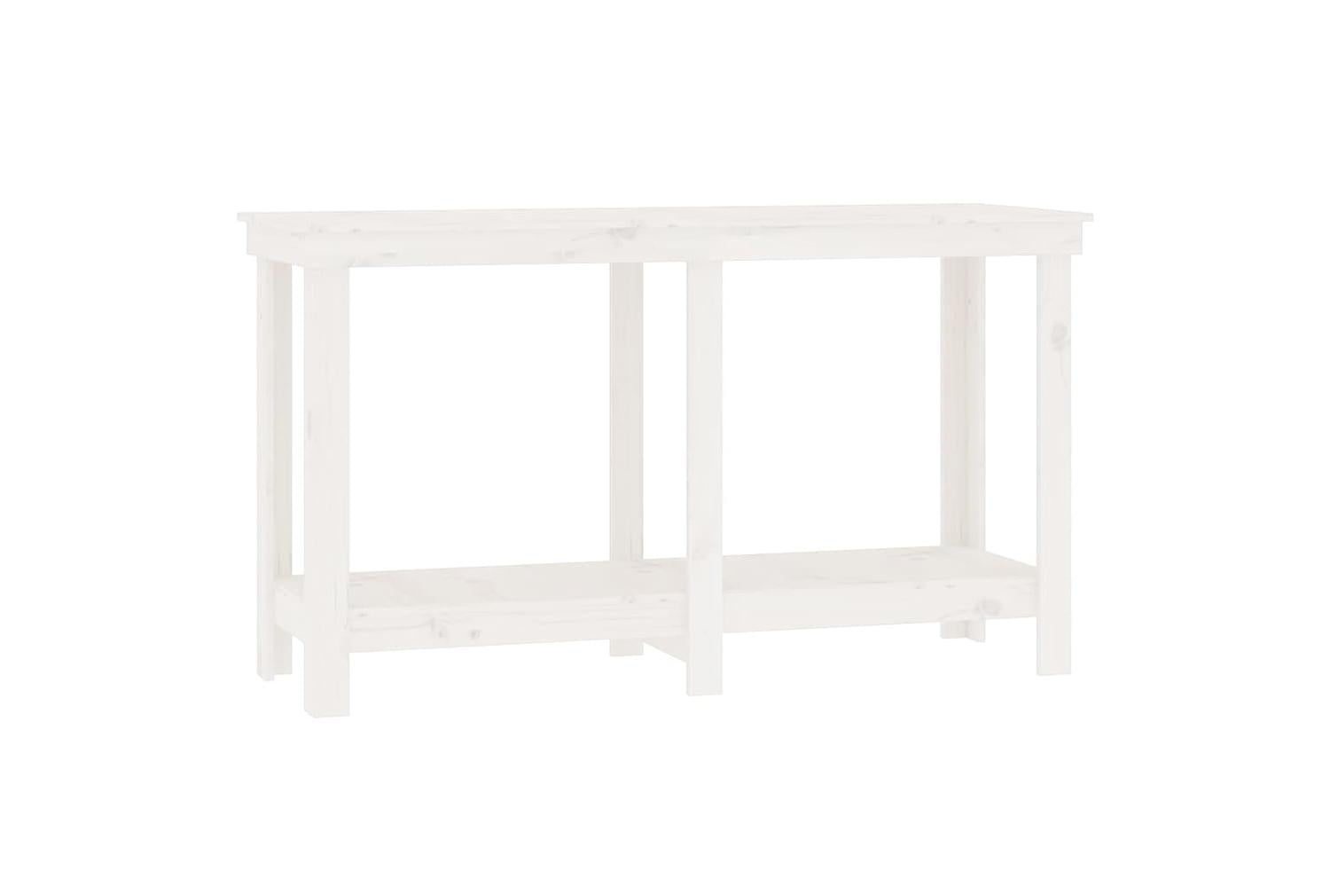 vidaXL 822507 Work Bench White 140x50x80cm Solid Wood Pine-2