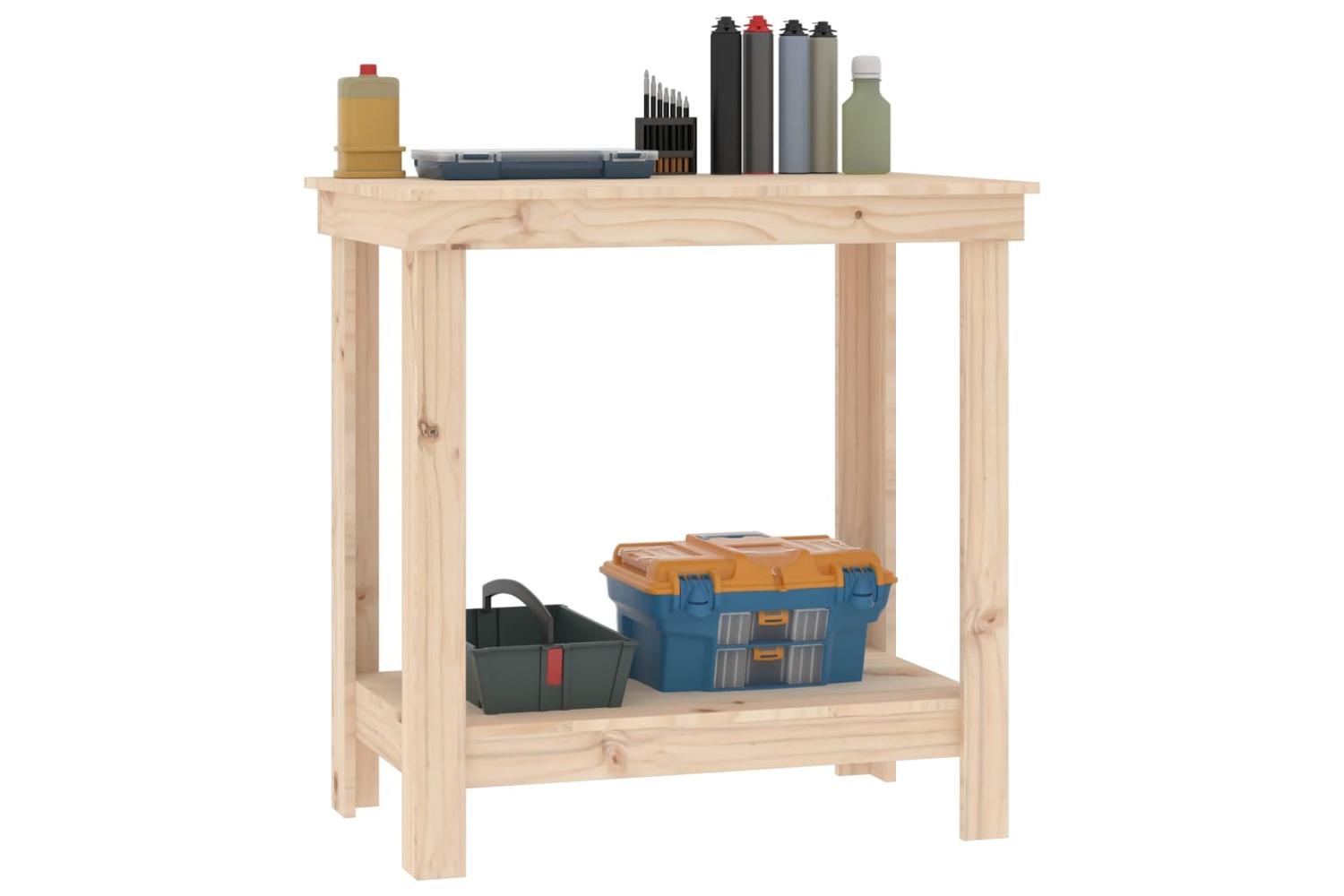 vidaXL 822496 Work Bench 80x50x80cm Solid Wood Pine-4