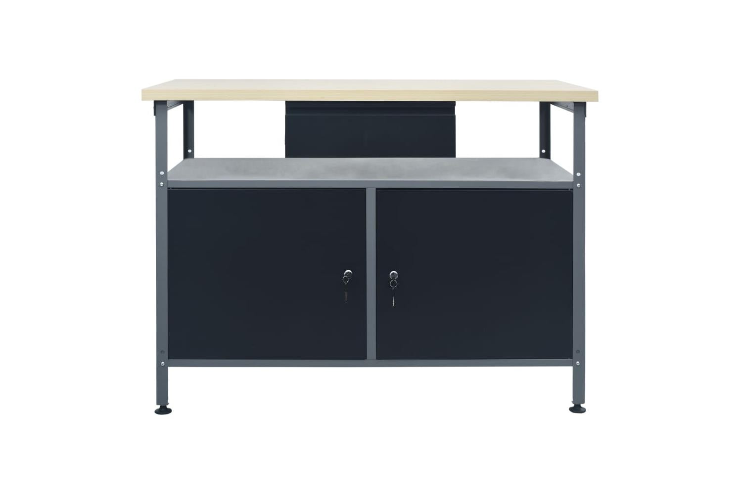 vidaXL 145345 Workbench Black 120x60x85cm Steel-2