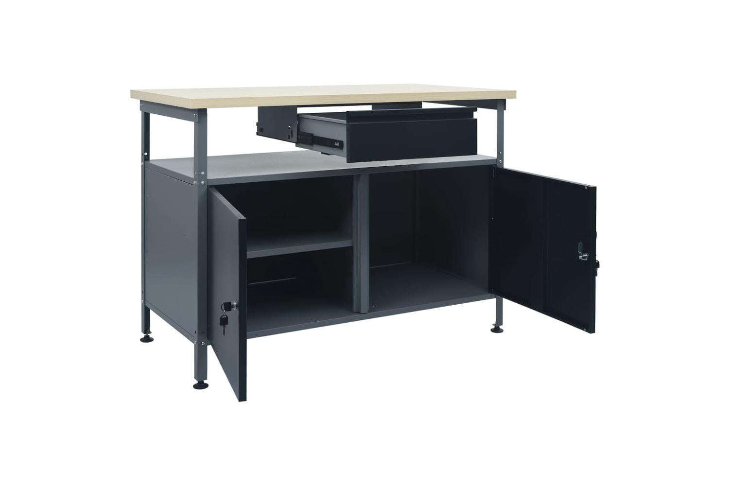 vidaXL 145345 Workbench Black 120x60x85cm Steel-5
