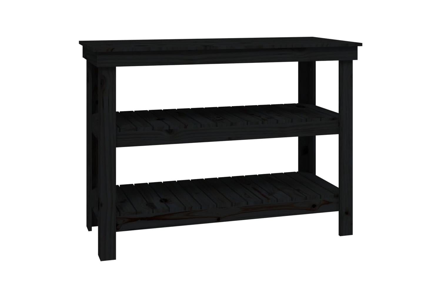 vidaXL 823648 Work Bench Black 110.5x50x80cm Solid Wood Pine