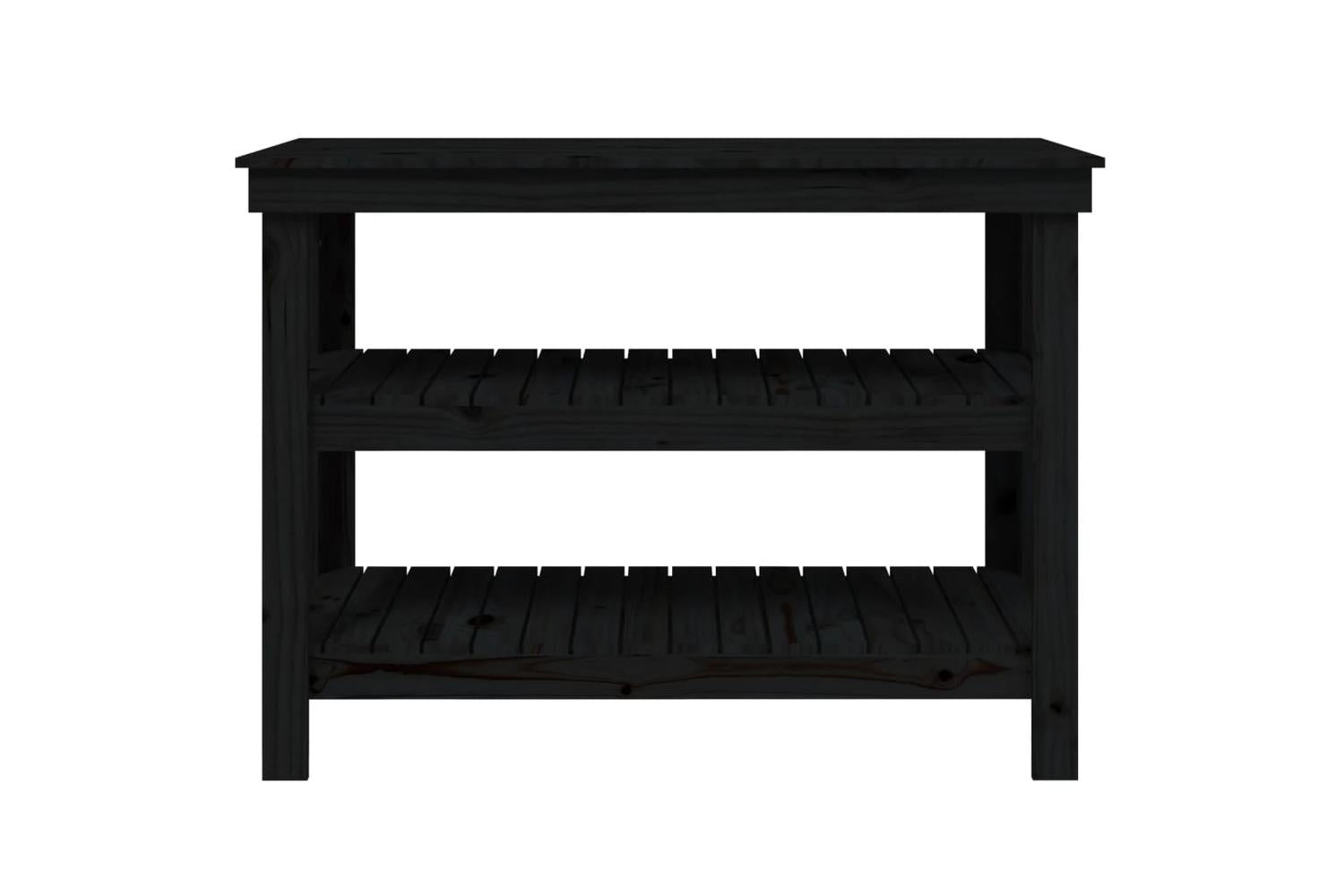 vidaXL 823648 Work Bench Black 110.5x50x80cm Solid Wood Pine-5