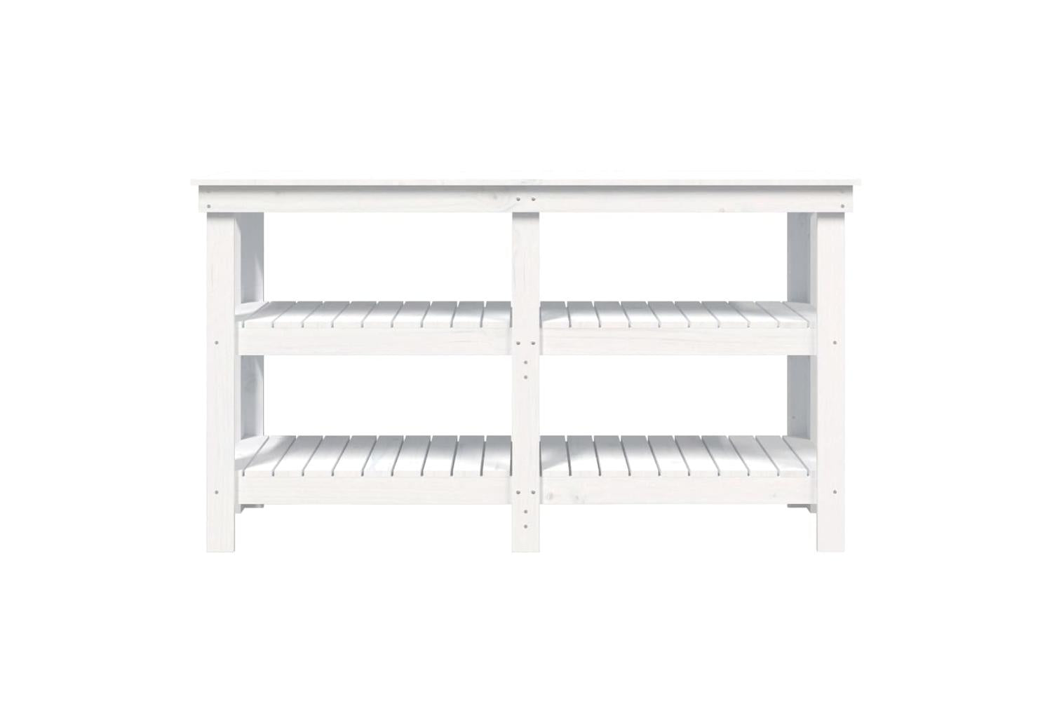 vidaXL 823650 Work Bench White 142.5x50x80cm Solid Wood Pine-5