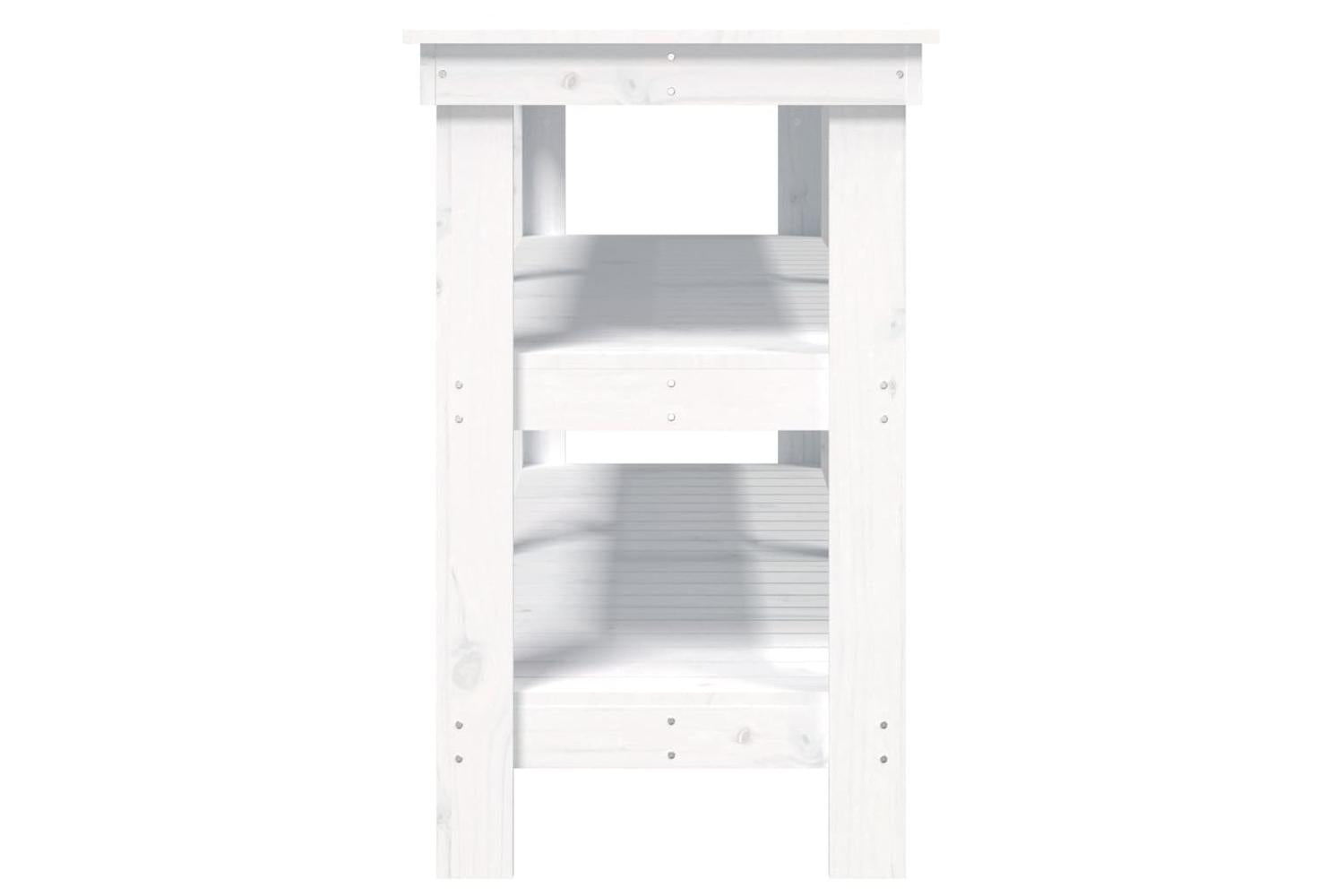 vidaXL 823650 Work Bench White 142.5x50x80cm Solid Wood Pine-6