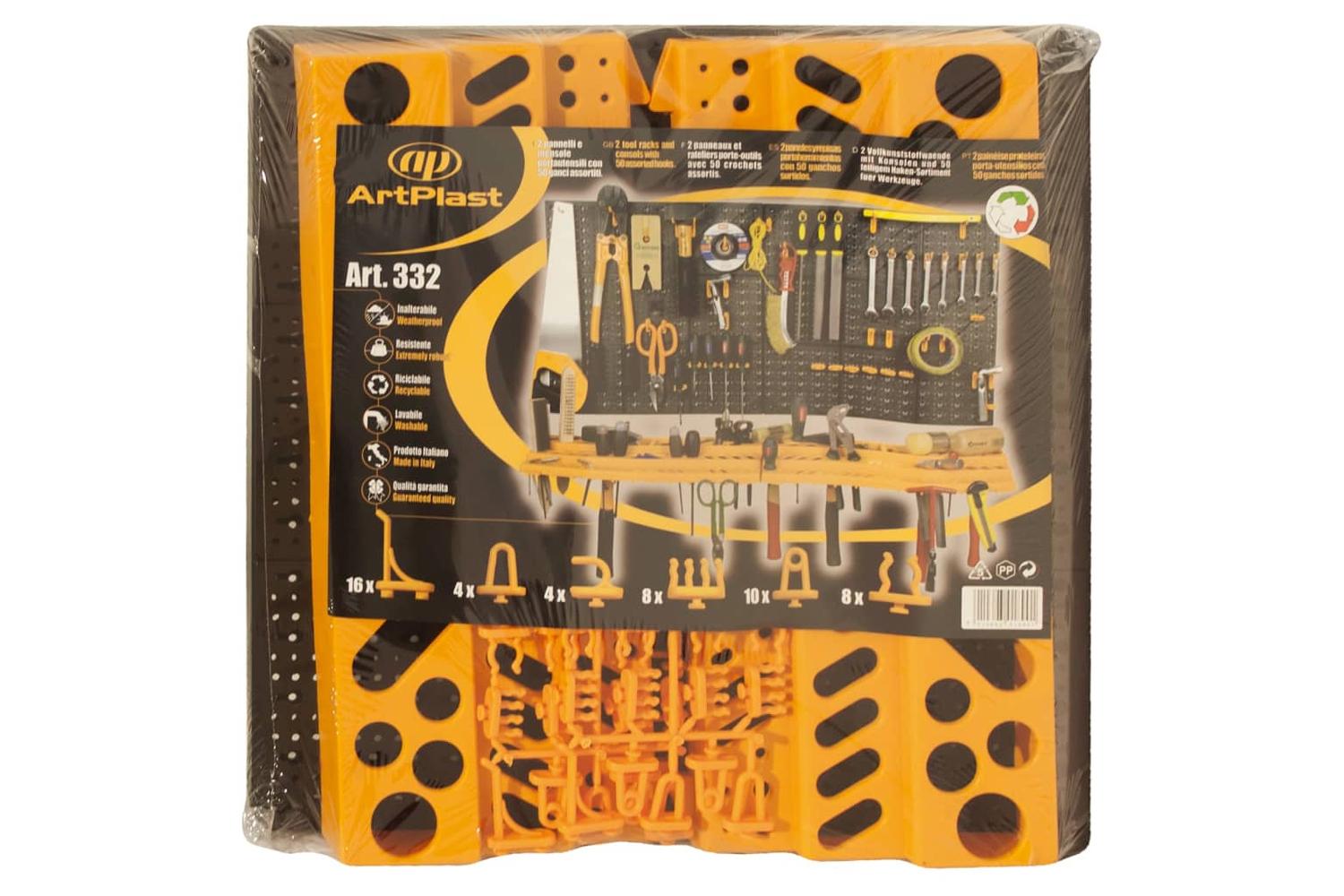 vidaXL 151833 Tool Wall 500x1000mm 50 Hooks Pp-6